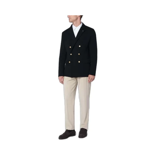 Lardini Double-Breasted Tone-On-Tone Blazer
