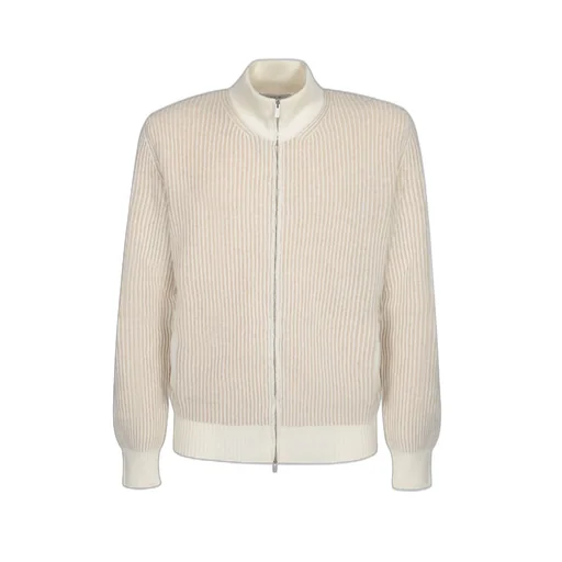 Lardini High Neck Zip-Up Cardigan