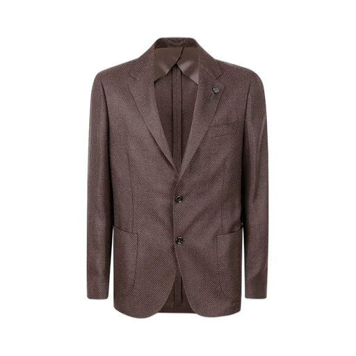 Lardini Panama-Textured Two-Button Blazer
