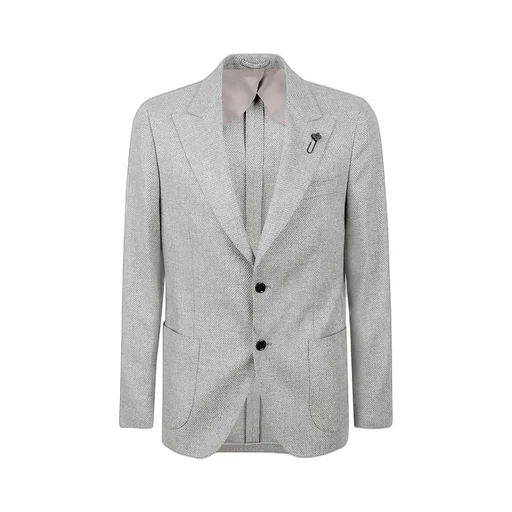 Lardini Herringbone Single-Breasted Blazer