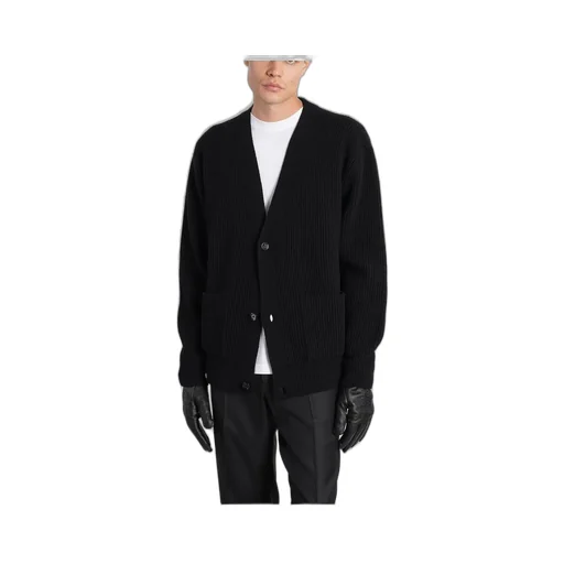 Lardini V-Neck Ribbed-Knit Buttoned Cardigan