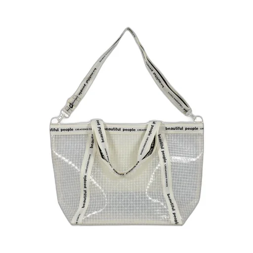 Plaid Vinyl Logo Tape Bag L / Clear