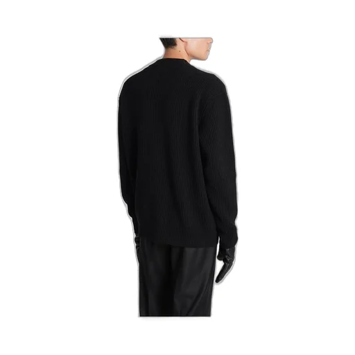 Lardini V-Neck Ribbed-Knit Buttoned Cardigan