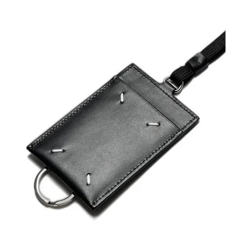 Card Holder With Keyring And Lace / Blk
