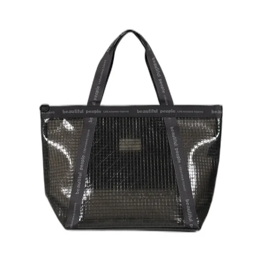 Plaid Vinyl Logo Tape Bag L/Blk