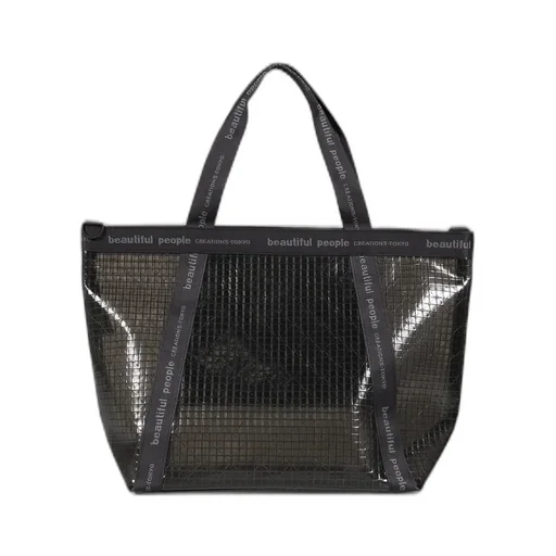 Plaid Vinyl Logo Tape Bag L/Blk