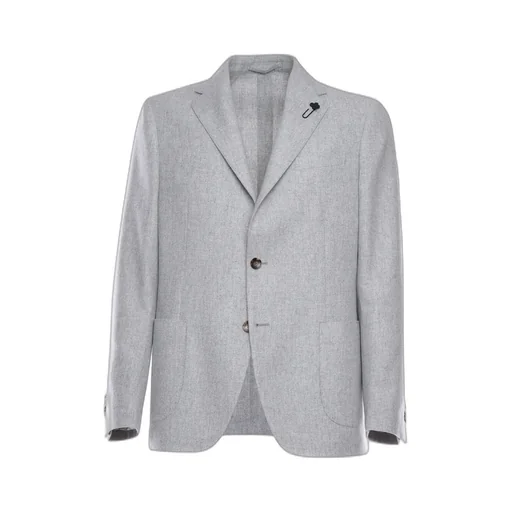 Lardini Brooch-Detail Single-Breasted Blazer