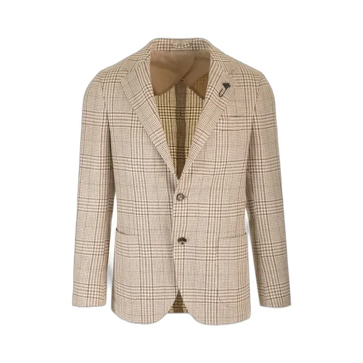 Lardini Check-Pattern Single-Breasted Blazer