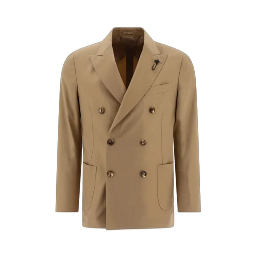 Lardini Twill Double-Breasted Blazer