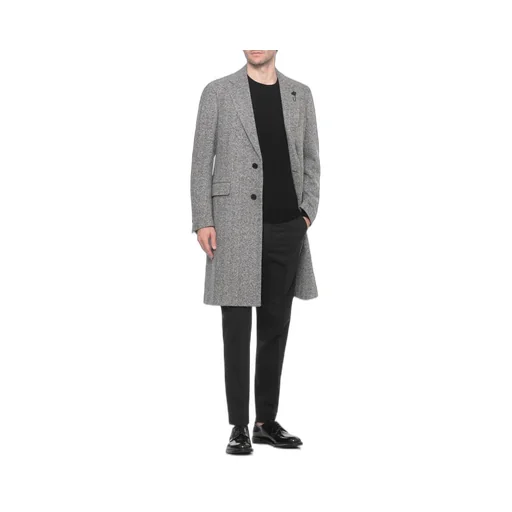 Lardini Herringbone Wool Coat