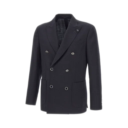 Lardini Herringbone Double-Breasted Jacket