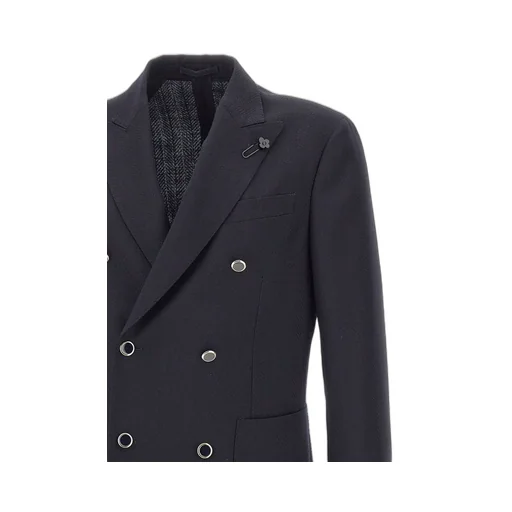 Lardini Herringbone Double-Breasted Jacket