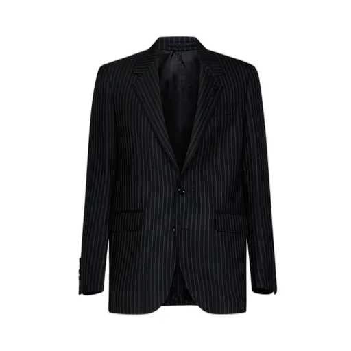 Lardini Pinstriped Single-Breasted Long-Sleeved Jacket