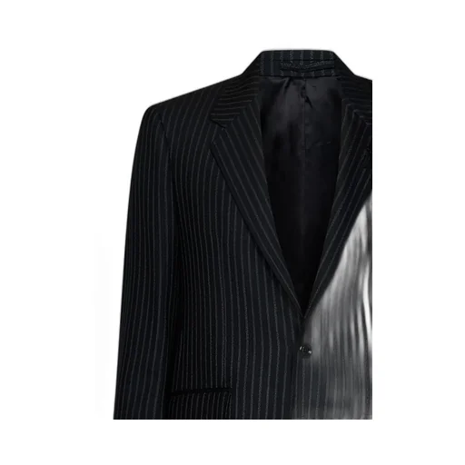 Lardini Pinstriped Single-Breasted Long-Sleeved Jacket