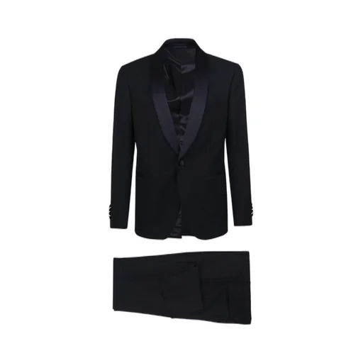 Lardini Single-Breasted Satin-Trim Suit