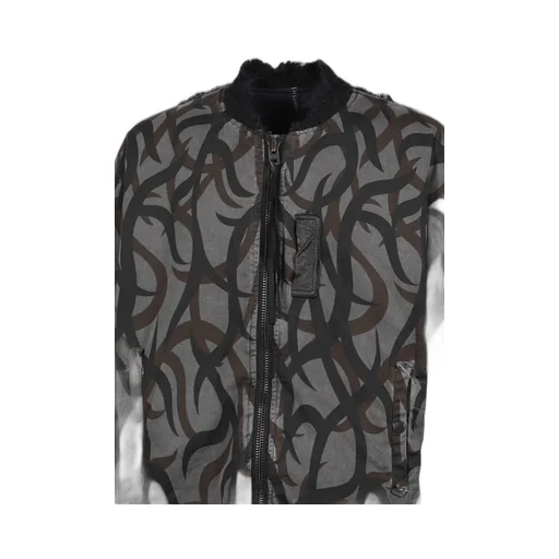 Slash Seam Tribal Camouflage Flight Jacket / Blk