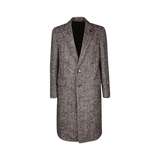 Lardini Single-Breasted Brooch-Detailed Coat