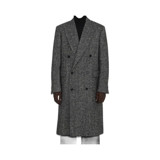 Lardini Double-Breasted Herringbone Coat