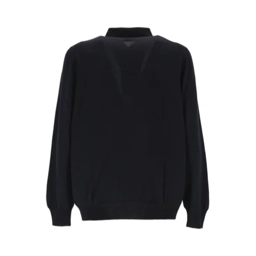 Lardini Long Sleeve Fine-Knit Polo Top