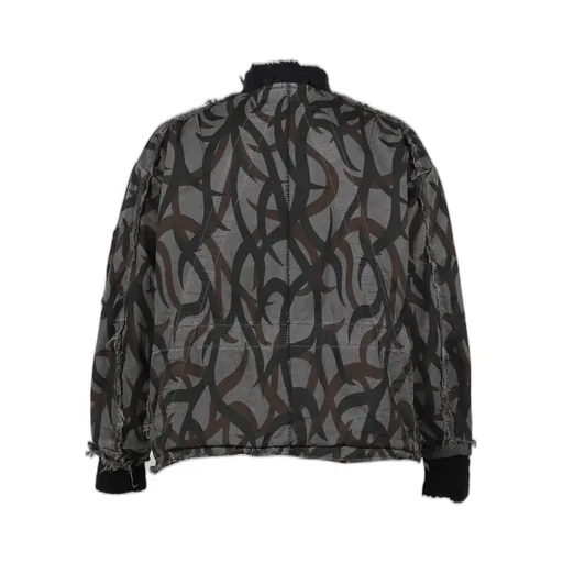 Slash Seam Tribal Camouflage Flight Jacket / Blk