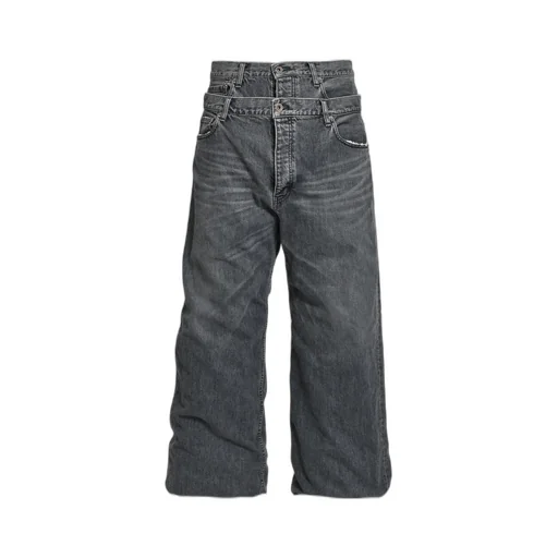 Docking Wide&Amp;Straight Denim Pants / Blk