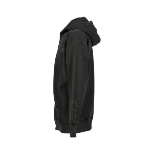 Hand Embroidery Hoodie / Blk. Sil Deco
