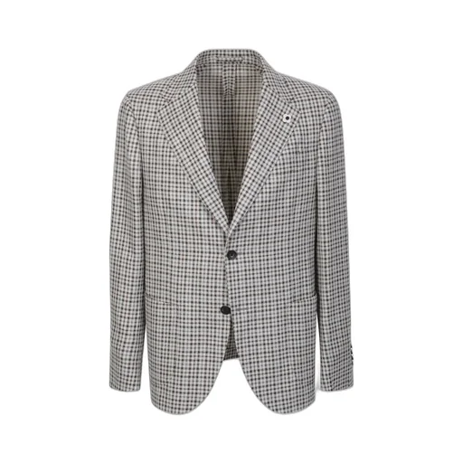 Lardini Single-Breasted Checked Blazer