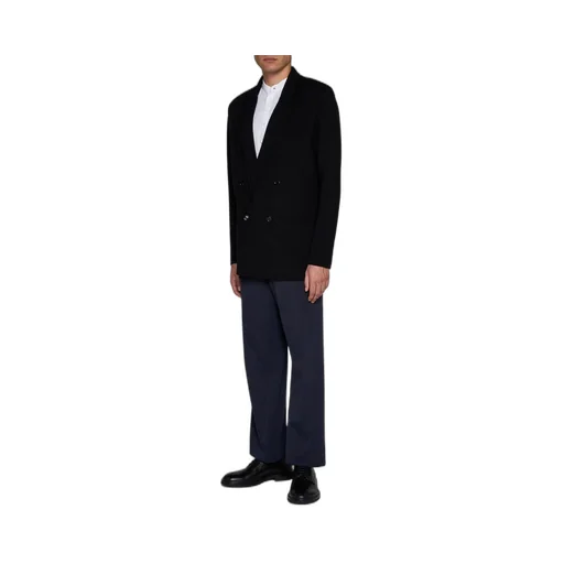 Lardini Brooch Detailed Knitted Double-Breasted Blazer