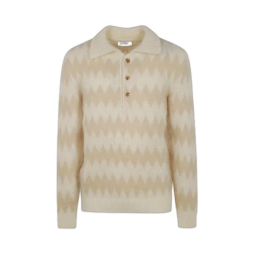 Lardini Zigzag Long-Sleeved Polo Jumper
