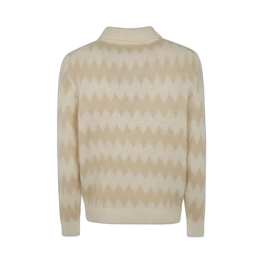Lardini Zigzag Long-Sleeved Polo Jumper