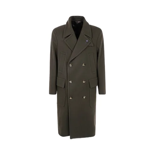 Lardini Felted Double-Breasted Straight Hem Coat