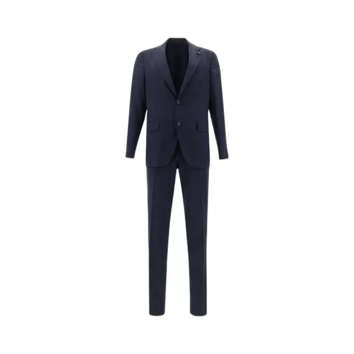 Lardini Brooch Detailed Single Breasted Suit