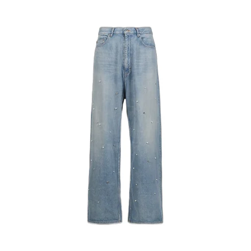 Bijou Studded Baggy Jean Trousers /Blu