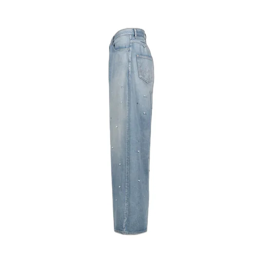 Bijou Studded Baggy Jean Trousers /Blu