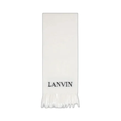 Lanvin Logo Detailed Fringed-Edge Scarf