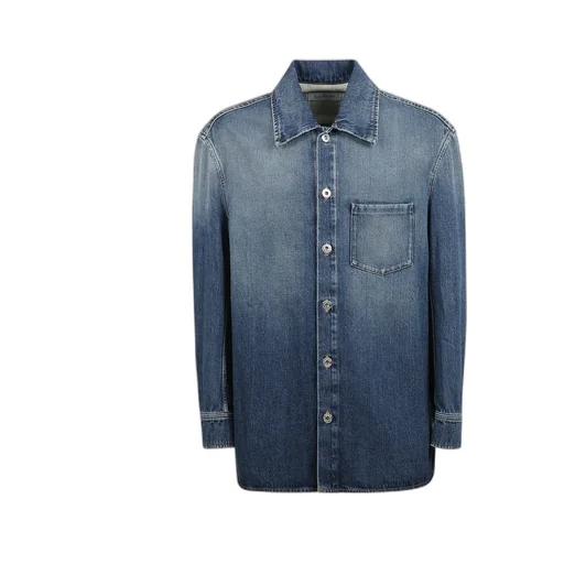 Lanvin Logo Patch Denim Shirt