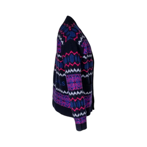Laneus Intarsia-Knit V-Neck Cardigan