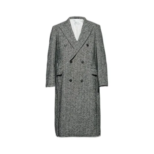 Lanvin Herringbone Pattern Double-Breasted Coat