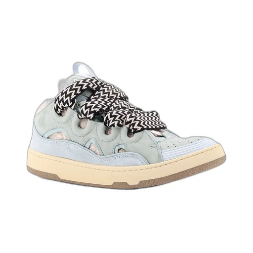 Lanvin Curb Round Toe Lace-Up Sneakers