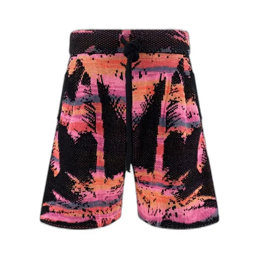 Laneus Printed Drawstring Bermuda Shorts