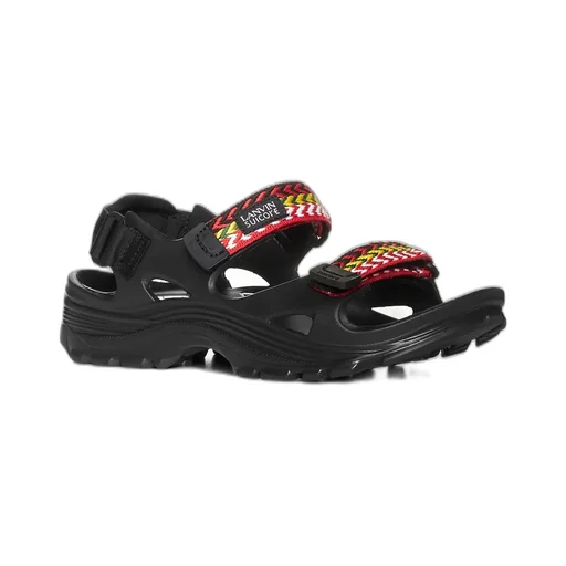 Lanvin Logo Embroidered Double-Strap Sandals