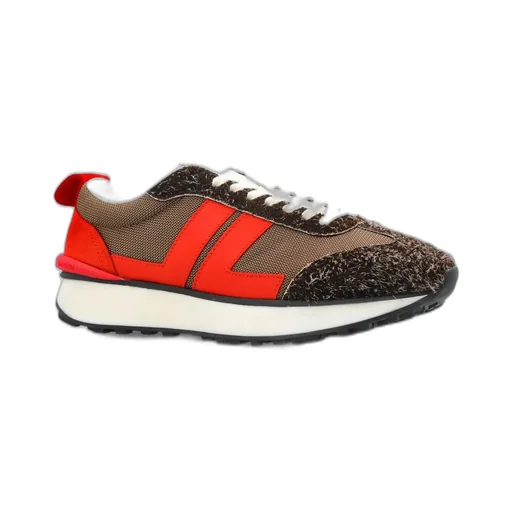 Lanvin Bumper Striped Lace-Up Sneakers