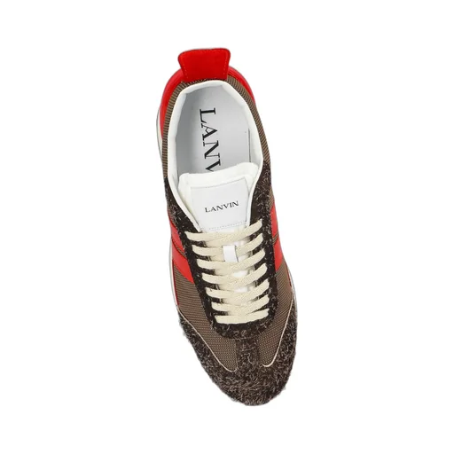 Lanvin Bumper Striped Lace-Up Sneakers