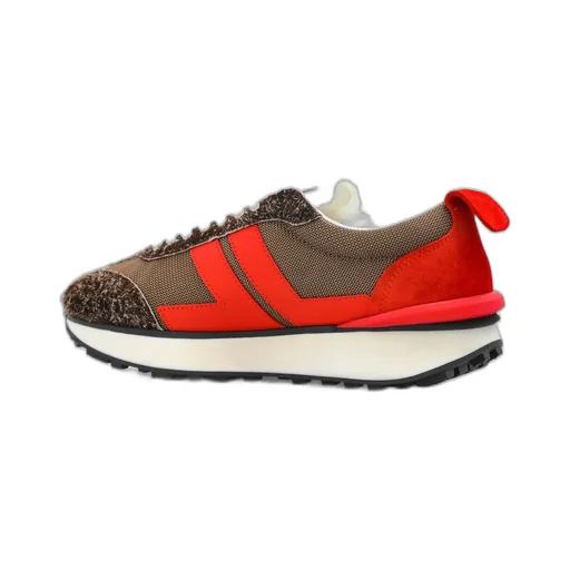 Lanvin Bumper Striped Lace-Up Sneakers