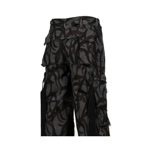 Tribal Camouflage Slash Seam Hbt Cargo / Blk