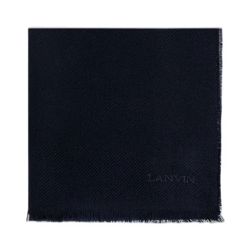 Lanvin Logo Embroidered Fringed Scarf