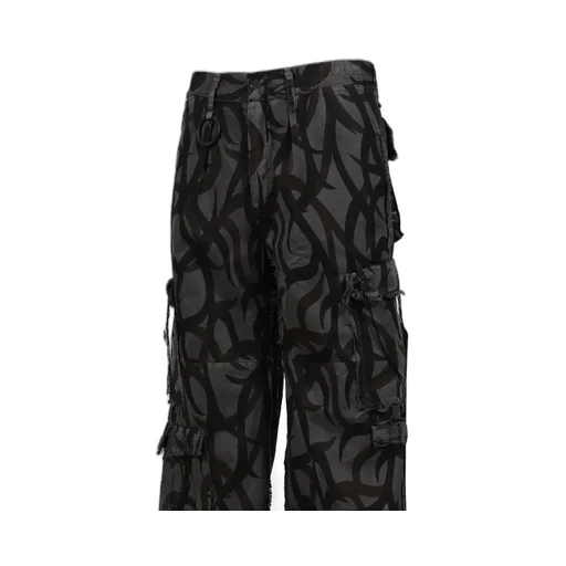 Tribal Camouflage Slash Seam Hbt Cargo / Blk