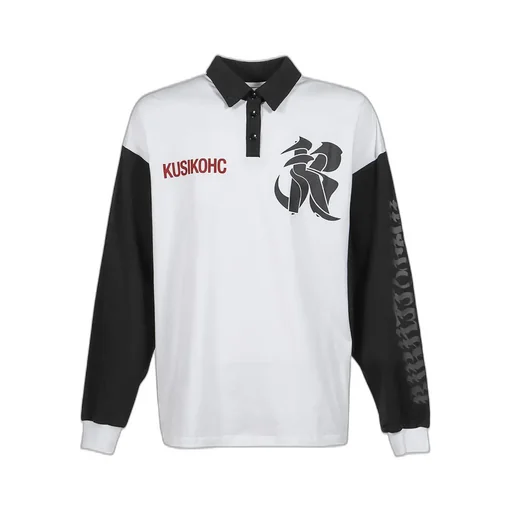 Rugby Long Sleeve Polo / White