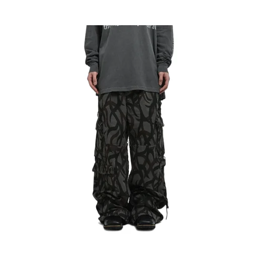 Tribal Camouflage Slash Seam Hbt Cargo / Blk