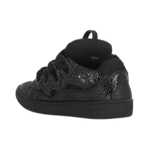 Lanvin Curb Grain Lace-Up Sneakers